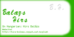 balazs hirs business card